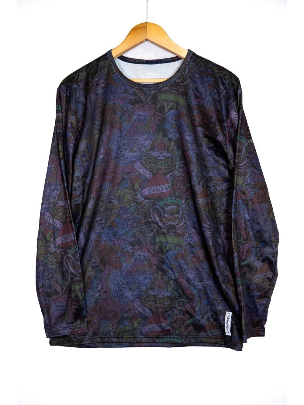 Ed Hardy Long Sleeve All Over Print Thermal Sweater Shirt - Men's L